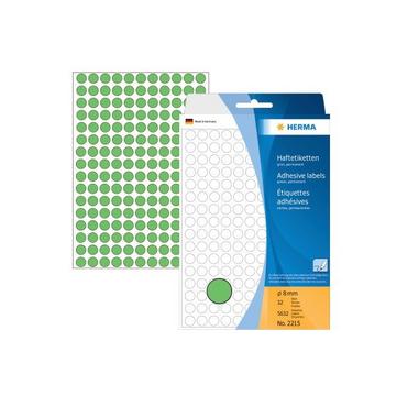 HERMA Haftetiketten rund 8mm 2215 grün 5632 Stück
