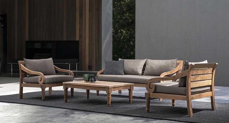 mutoni Gartensofa Karuba 2-3 Sitzer mit Kissen FSC  