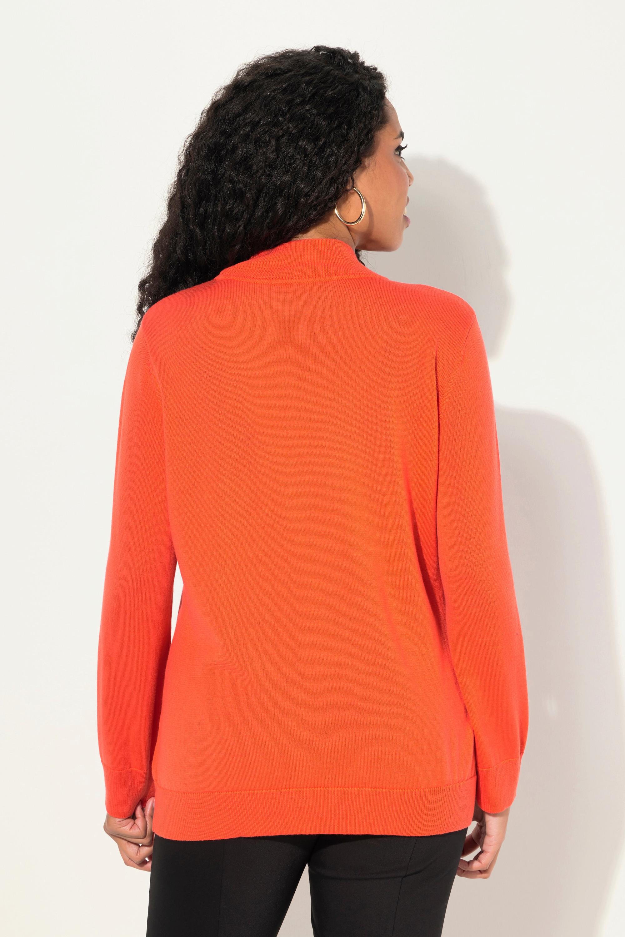 Ulla Popken Pull Soie Laine Mélangée Col Montant Manches Longues  