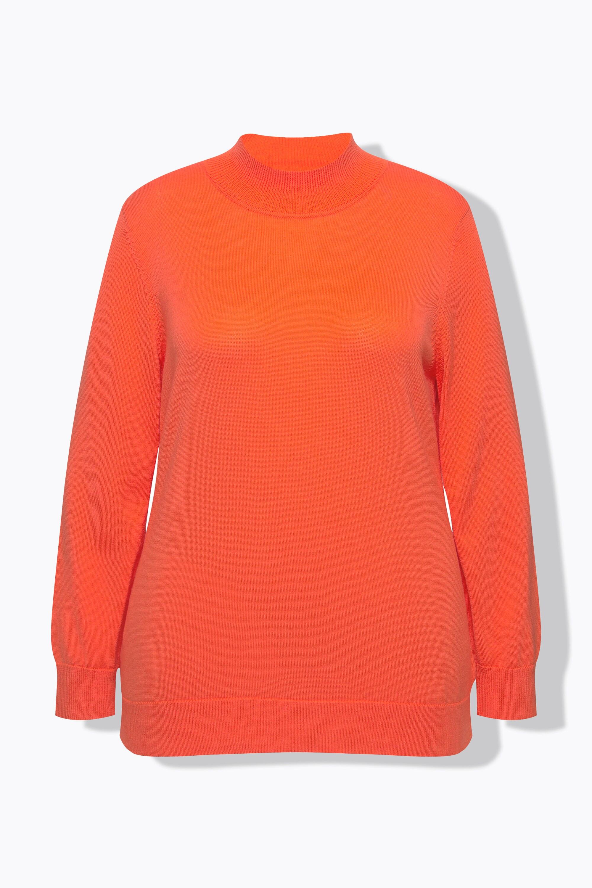 Ulla Popken Pull Soie Laine Mélangée Col Montant Manches Longues  