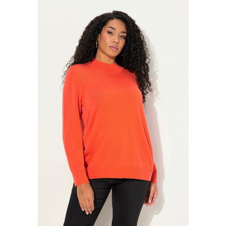 Ulla Popken  Pullover, edle Schurwoll-Seidenmischung, Stehkragen, Langarm 