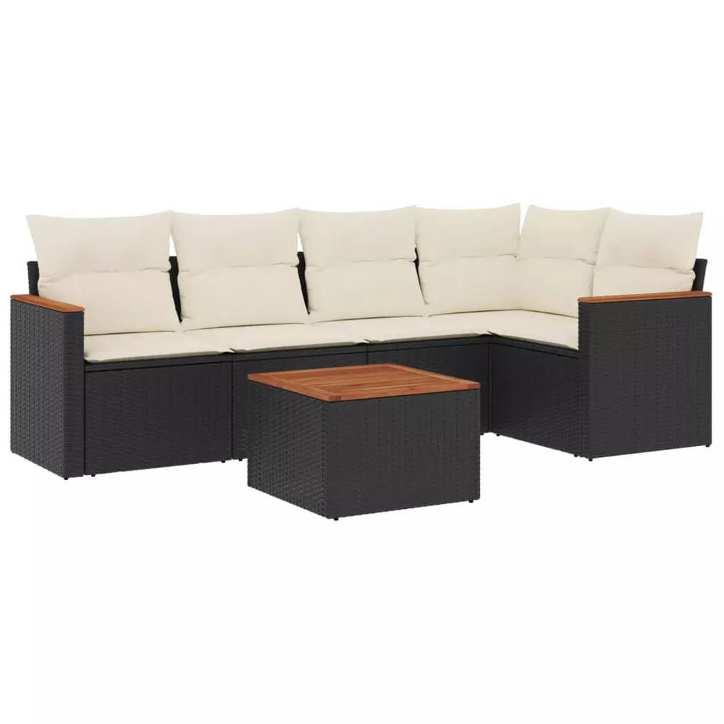VidaXL - Garten sofagarnitur poly-rattan, One Size, Schwarz