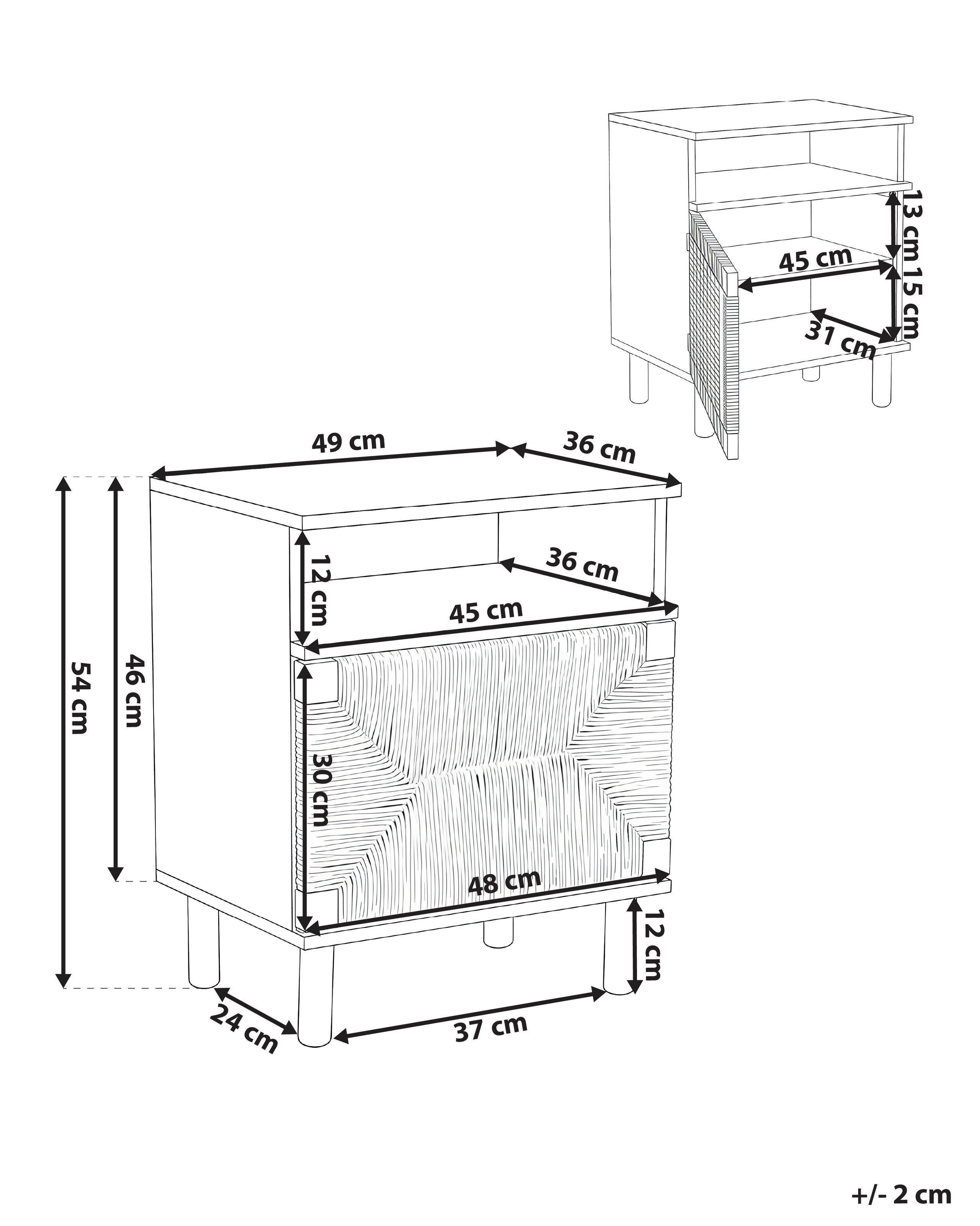 Beliani Comodino en Pannello di fibre (LDF) Moderno BONDI  