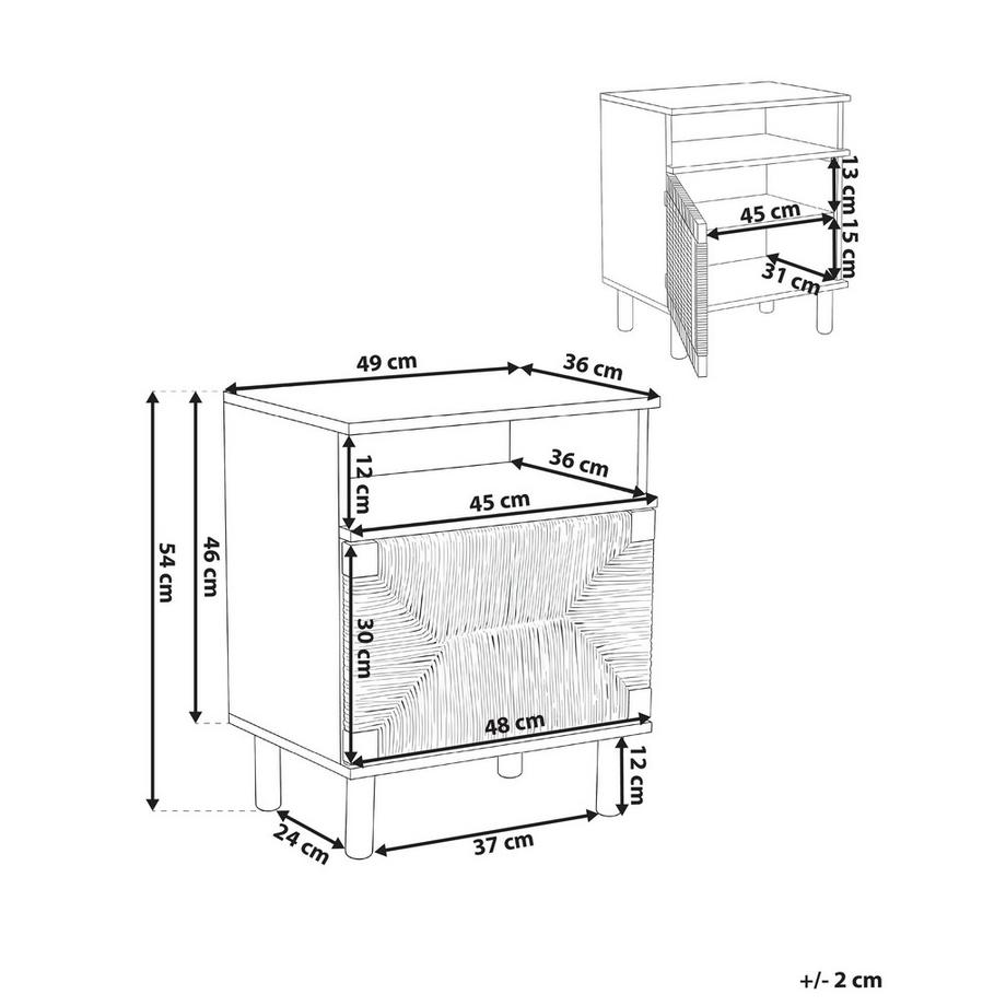 Beliani Comodino en Pannello di fibre (LDF) Moderno BONDI  
