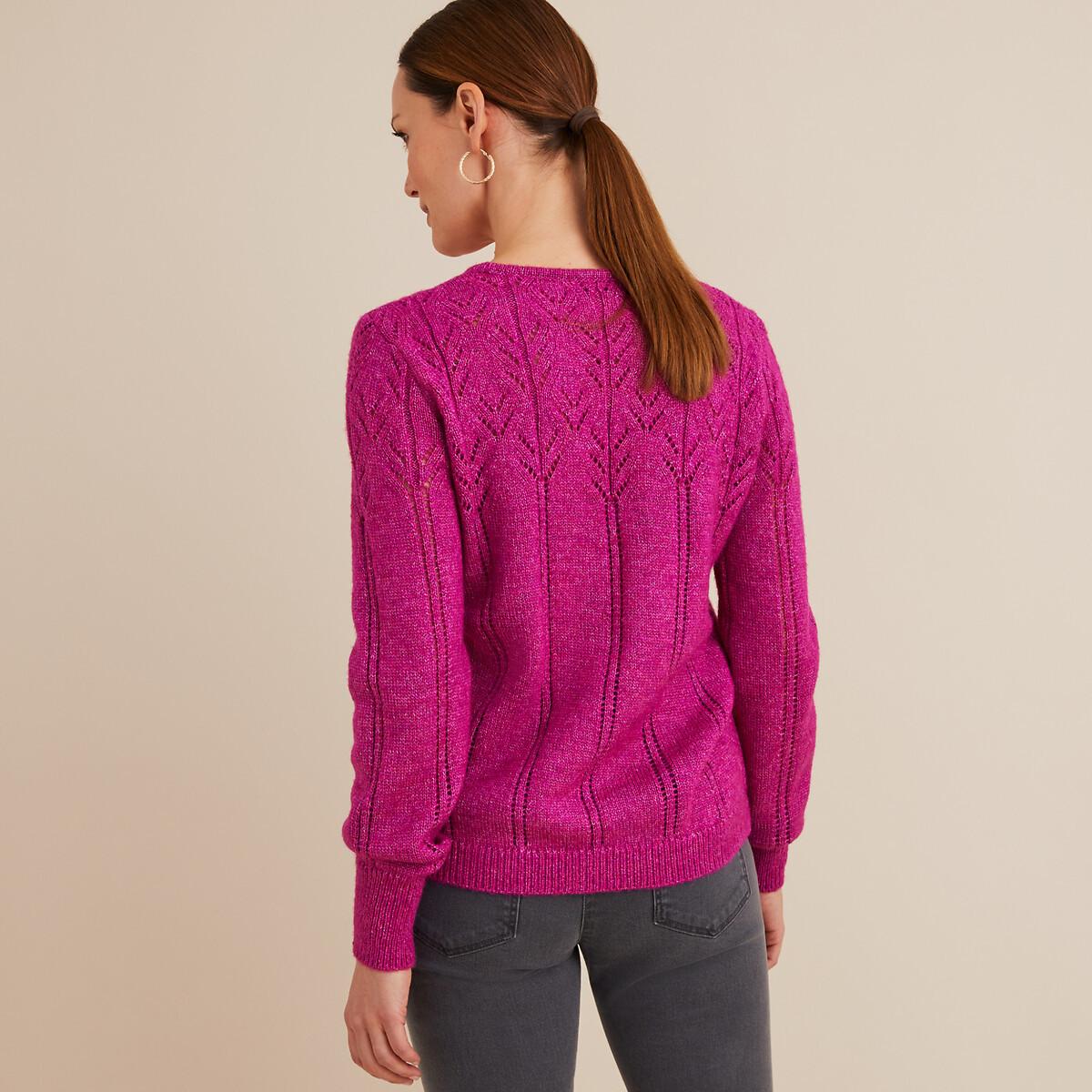 La Redoute Collections  Feinstrickpullover mit Rundhalsausschnitt & Pointelle-Muster 