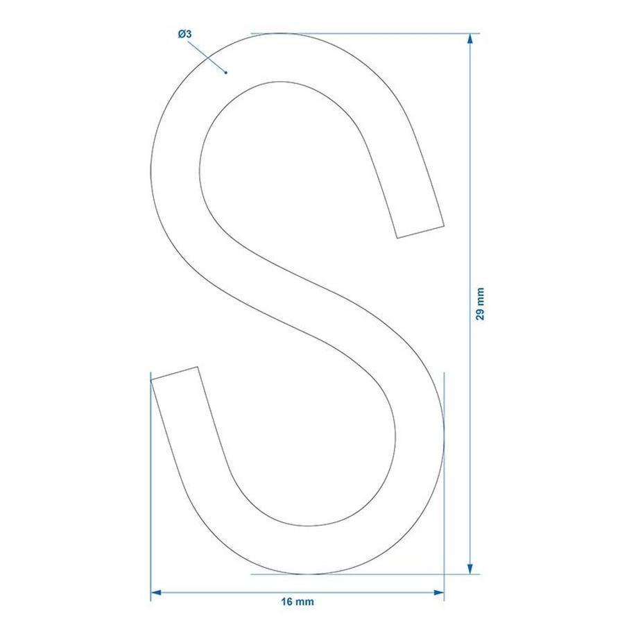 Pricenet Gancio a S Ø3mm 2,9x1,3cm 6 pezzi in blister  
