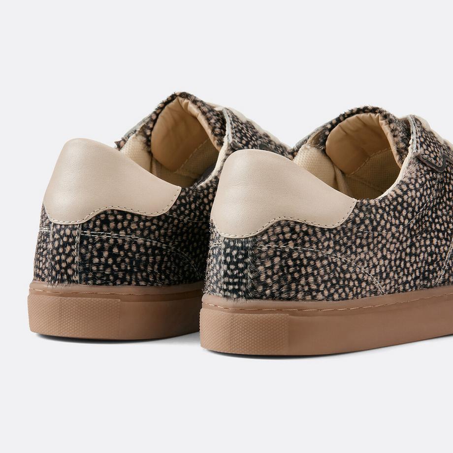 La Redoute Collections  Baskets rétro en cuir motif animalier 