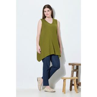 Ulla Popken Débardeur long Base en Pointe Silhouette A Décolleté V Coton Bio  