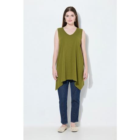 Ulla Popken Débardeur long Base en Pointe Silhouette A Décolleté V Coton Bio  