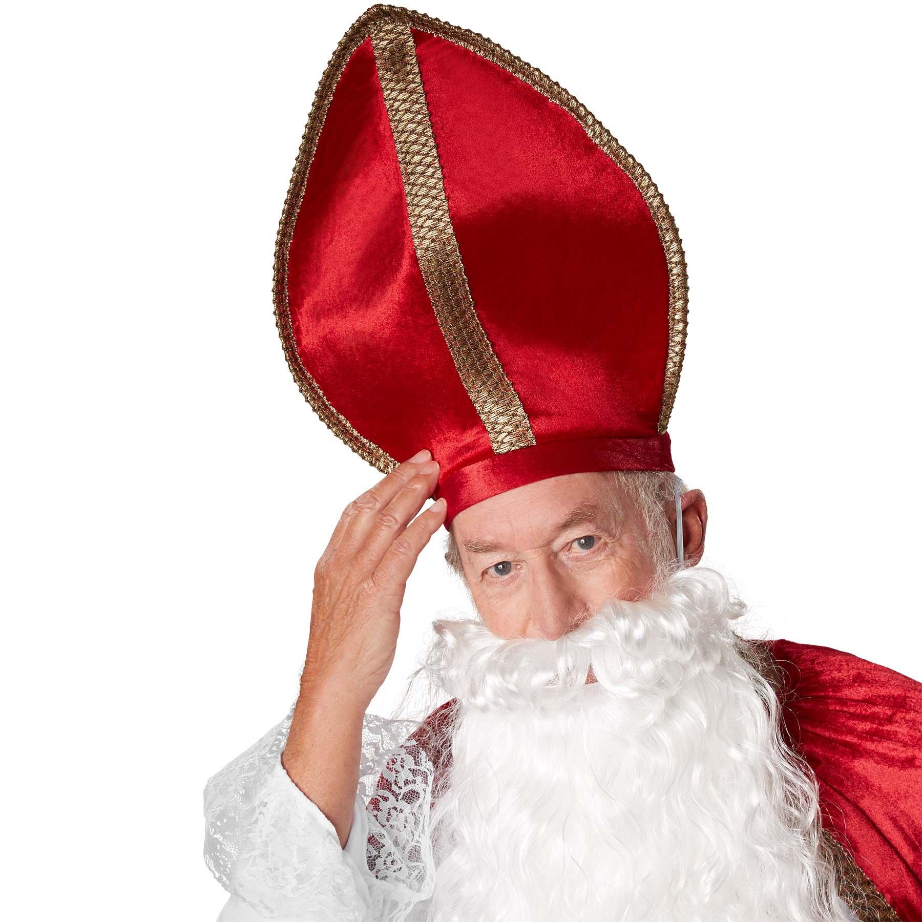 Tectake  Herrenkostüm St. Nikolaus-Set dunkelrot 