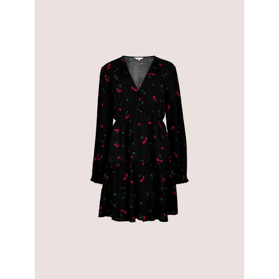 APRICOT Minikleid aus Crêpe mit Kirschprint  