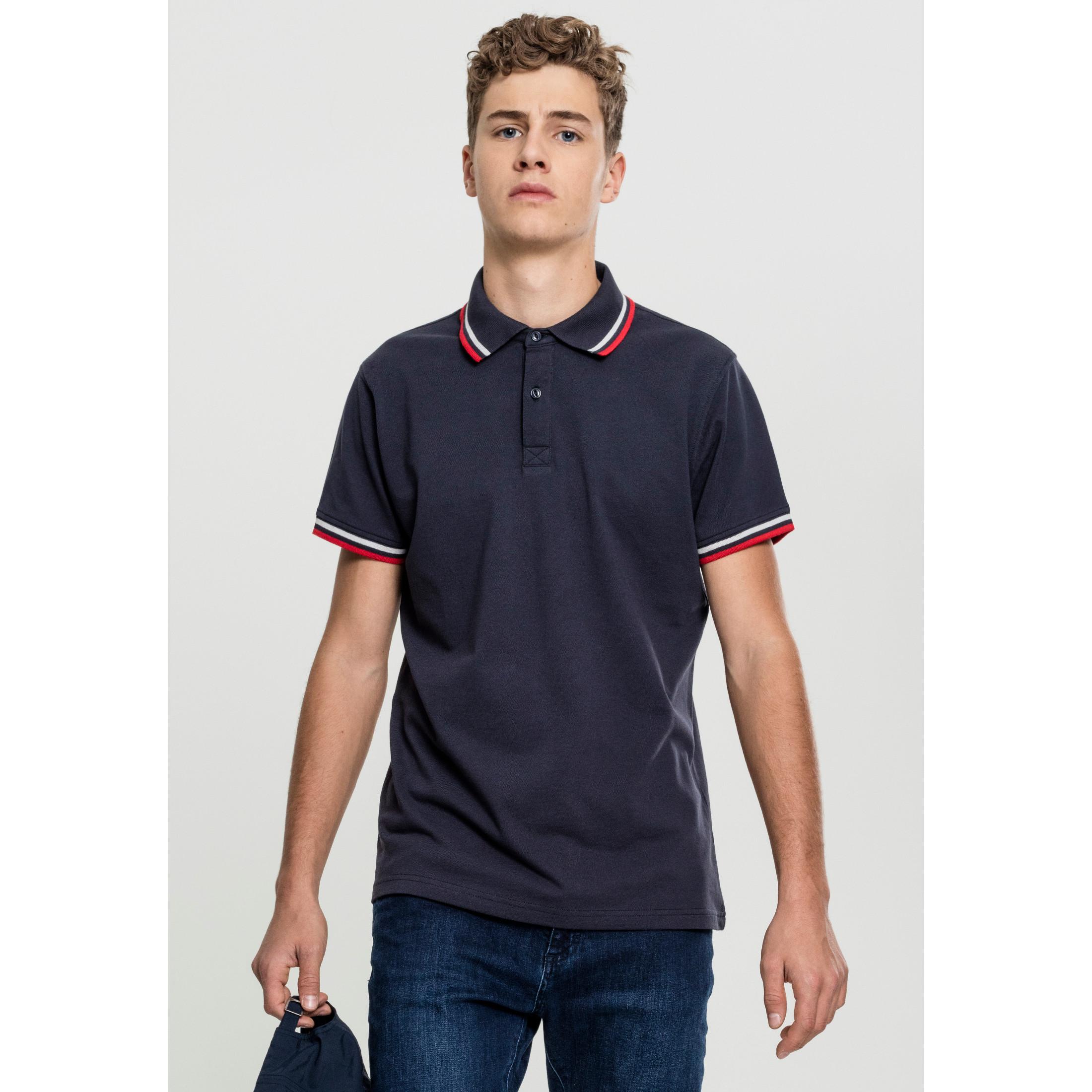 URBAN CLASSICS  polo urban classic double stripe 