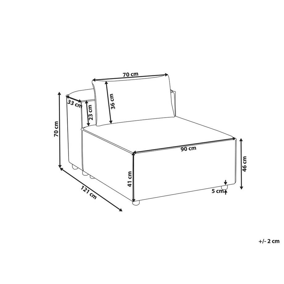 Beliani Module fauteuil en Tissu Moderne BRANDE  