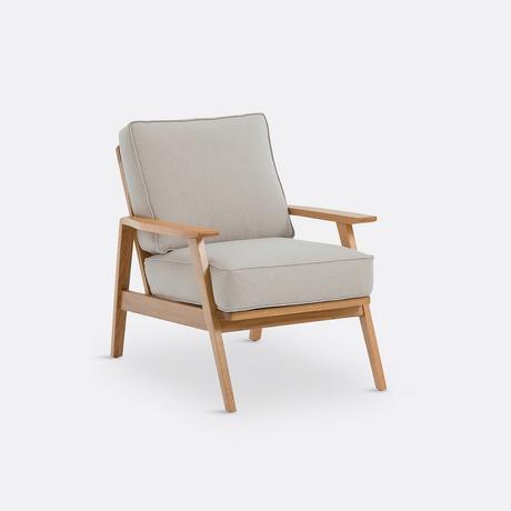 La Redoute Intérieurs Fauteuil vintage chêne et coton/lin  