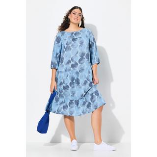 Ulla Popken Robe A-ligne Imprimé Cercles Manches 3/4  