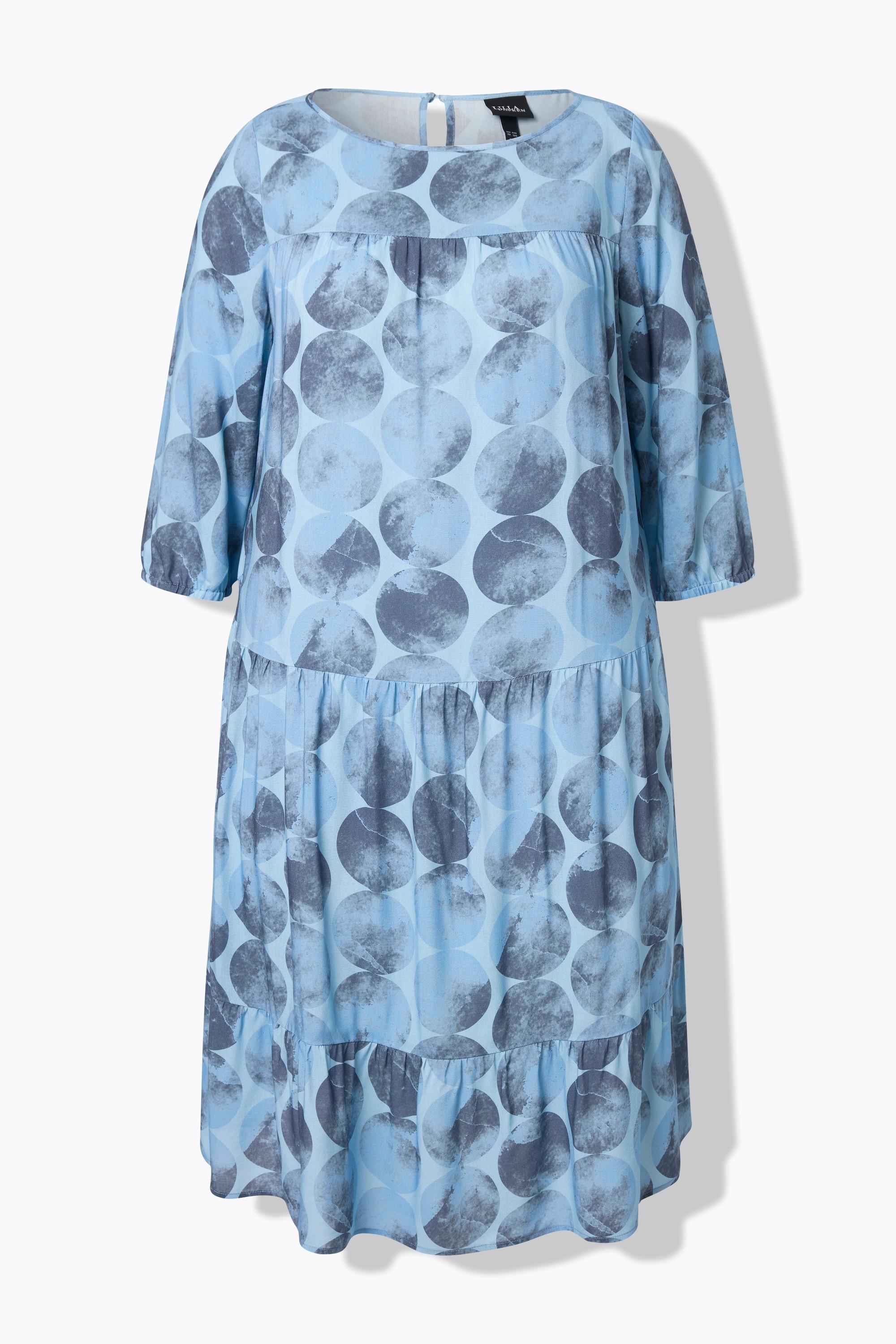 Ulla Popken Robe A-ligne Imprimé Cercles Manches 3/4  