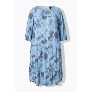 Ulla Popken Robe A-ligne Imprimé Cercles Manches 3/4  