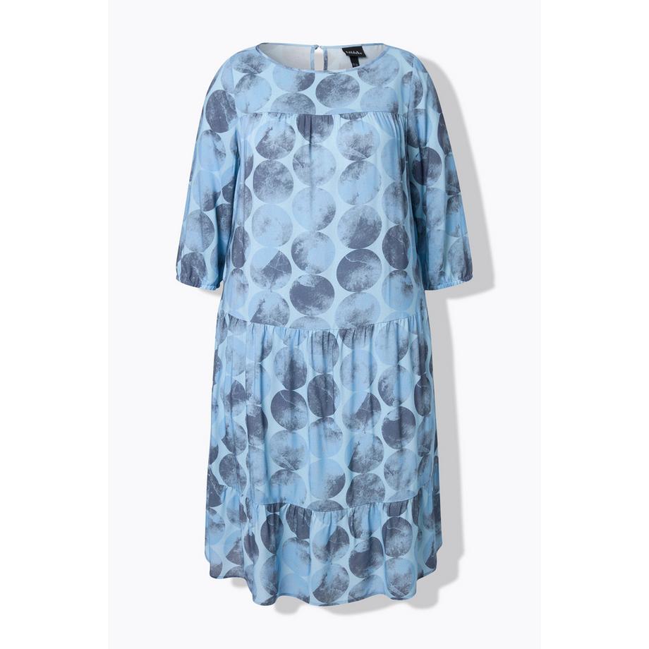 Ulla Popken A-Linie Kreismuster 3/4 Arm Kleid  