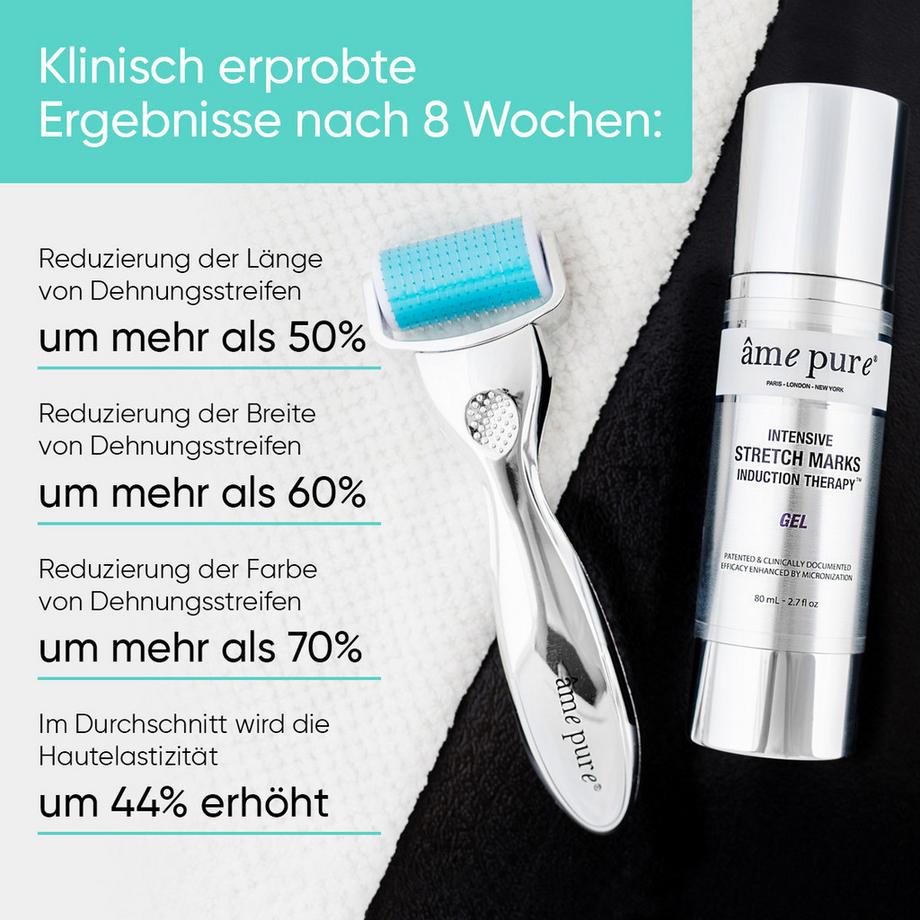 âme pure  Body Basic | Stretch Marks - Kit Derma Roller pour éliminer les vergetures : CIT Body microneedling Roller + gel anti- vergetures+ spray assainissant 