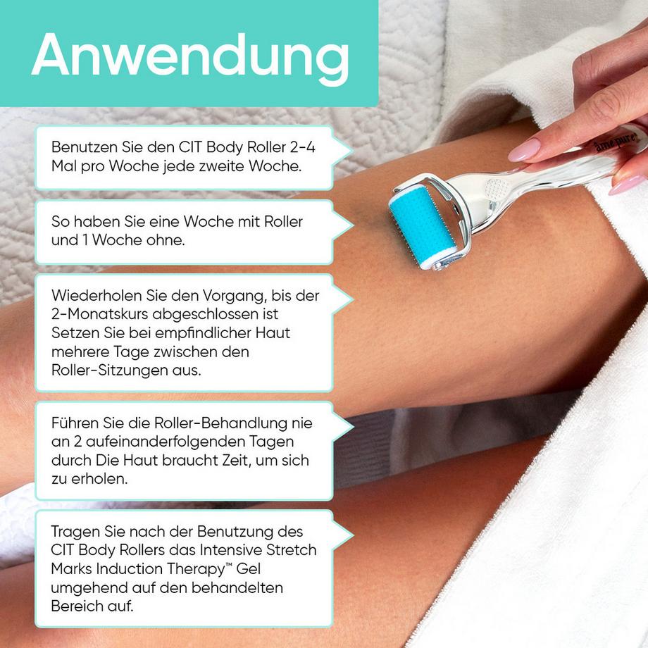 âme pure  Body Basic | Stretch Marks - Kit Derma Roller pour éliminer les vergetures : CIT Body microneedling Roller + gel anti- vergetures+ spray assainissant 