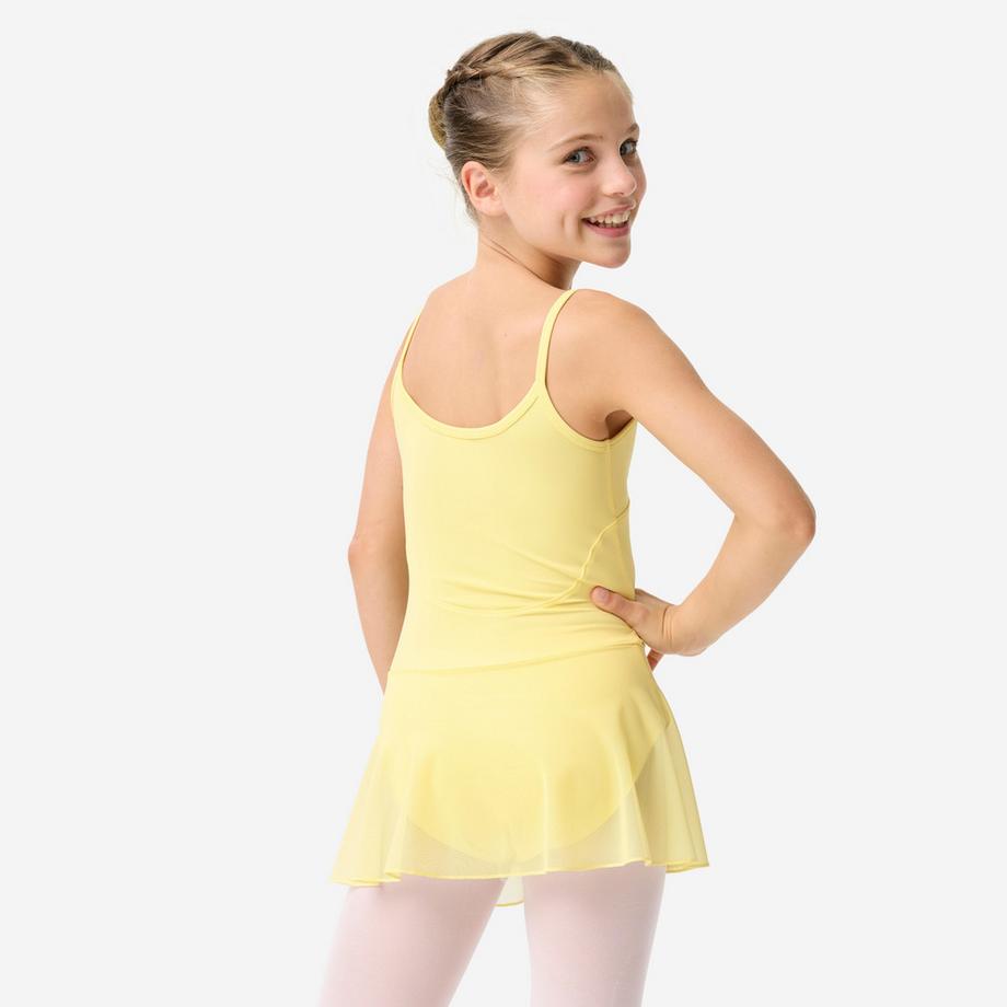 DOMYOS  Ballett-Trikot für Mädchen, Hellgelb 