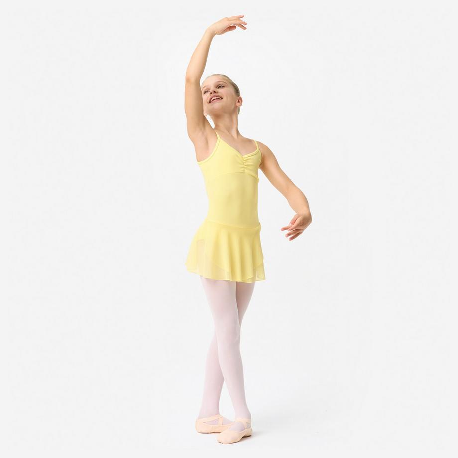DOMYOS  Ballett-Trikot für Mädchen, Hellgelb 