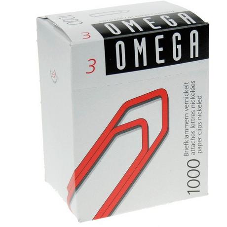 OMEGA OMEGA Büroklammern Gr.3 3/1000 vernickelt, 28mm 1000 Stück  