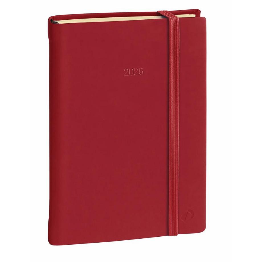 Quo Vadis - Agenda - 2025 - Daily Pocket - Journalier - Multilingue - Silk - Rouge - 12 mois de janvier à décembre - 8,5x13 cm - Papier Clairefontaine ivoire - Fabrication française