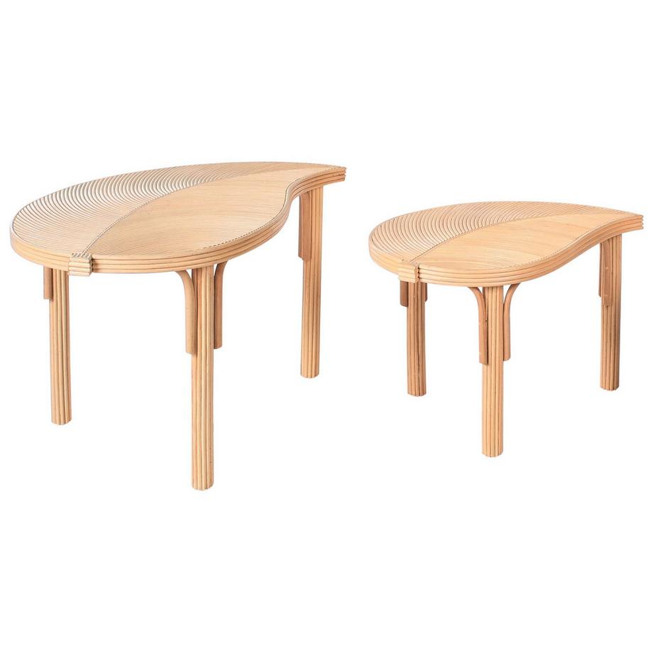 Couchtisch 2er Set aus Rattan  PARALIA