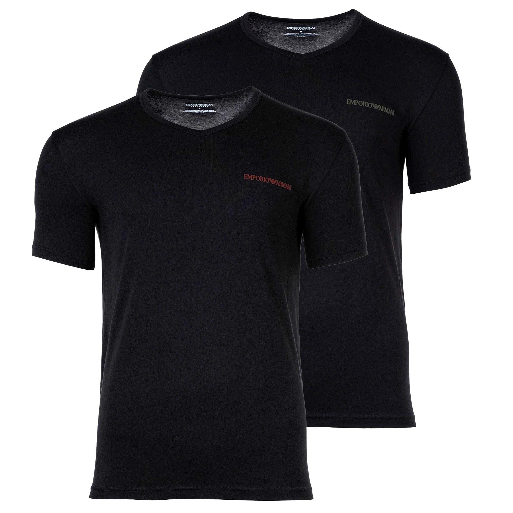 EMPORIO ARMANI Core Logoband Vestibilità Comoda Scollo a V T-Shirt Confezione da 2  