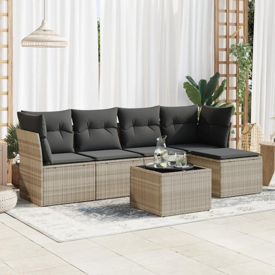 VidaXL set di divani da giardino Polirattan  