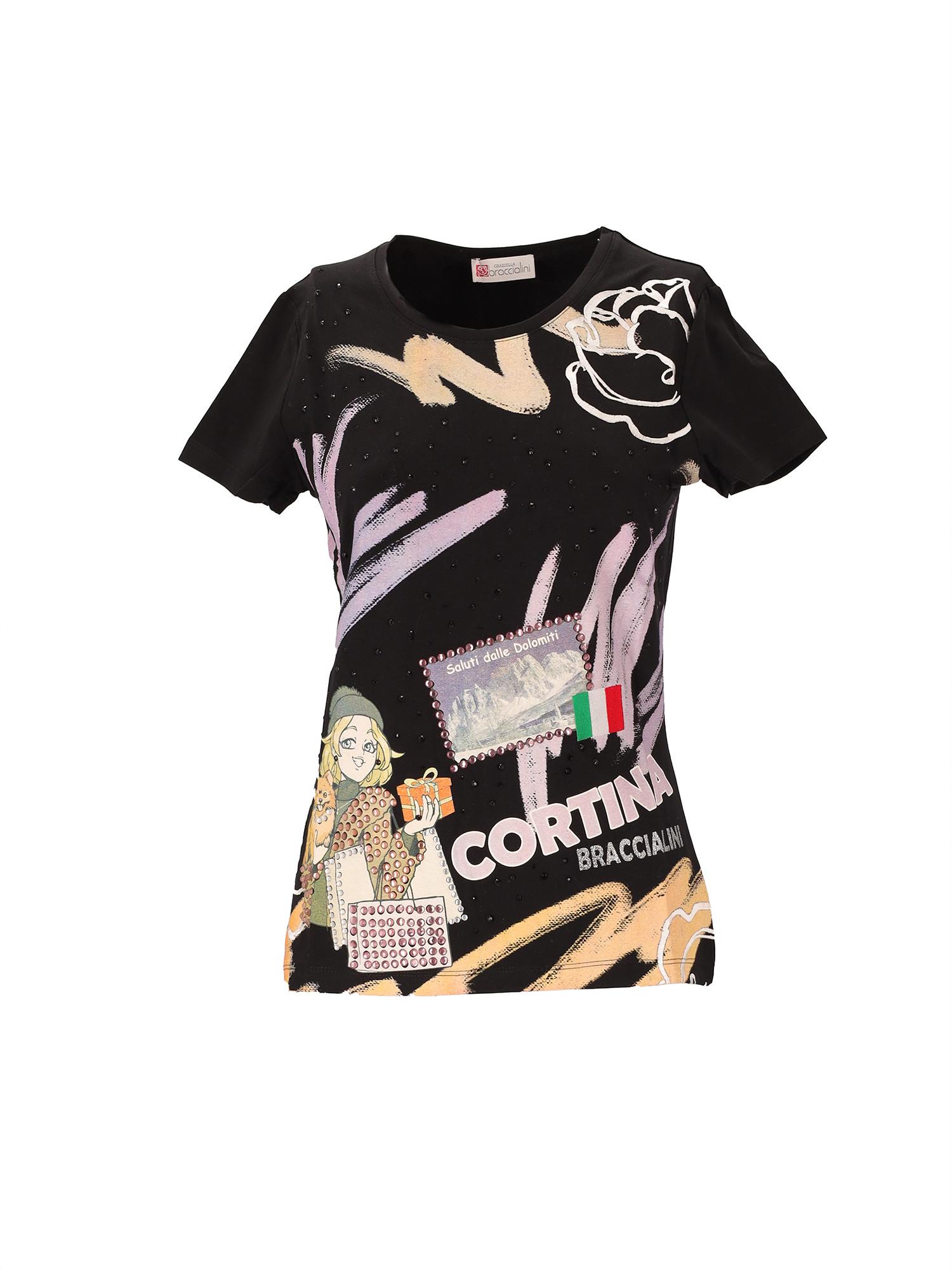 Braccialini Grafikdruck Regular Fit T-Shirt  