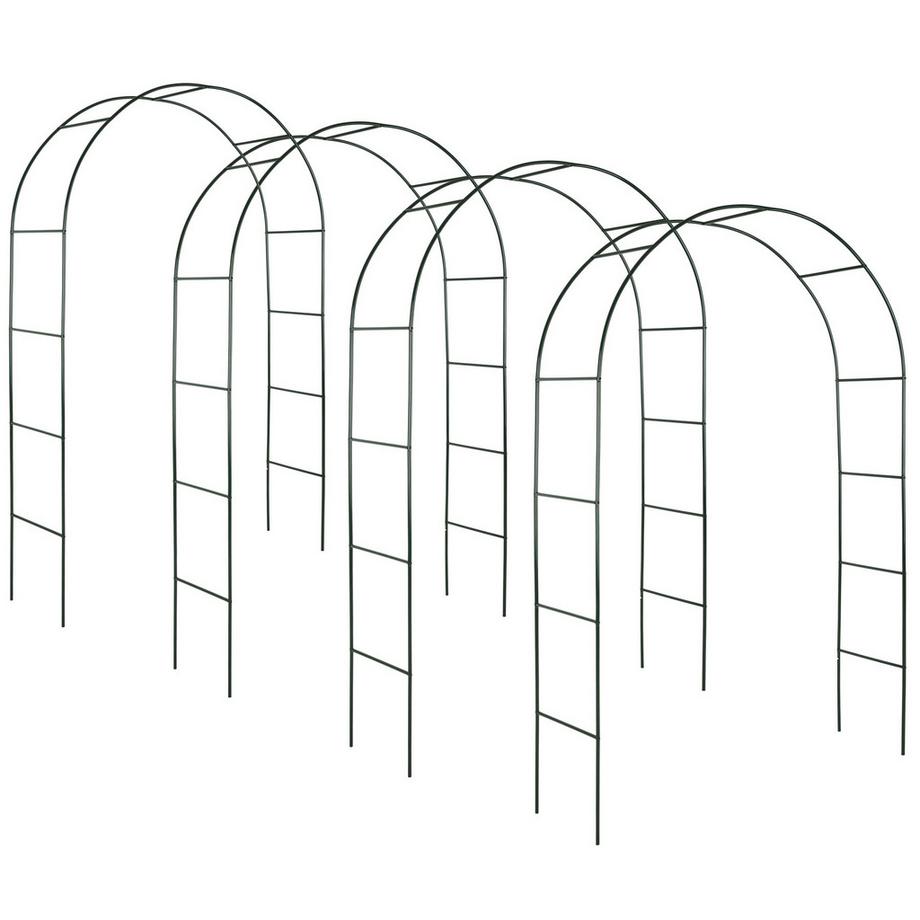 Tectake  4er-Set Rosenbogen  aus Stahl wetterfest 