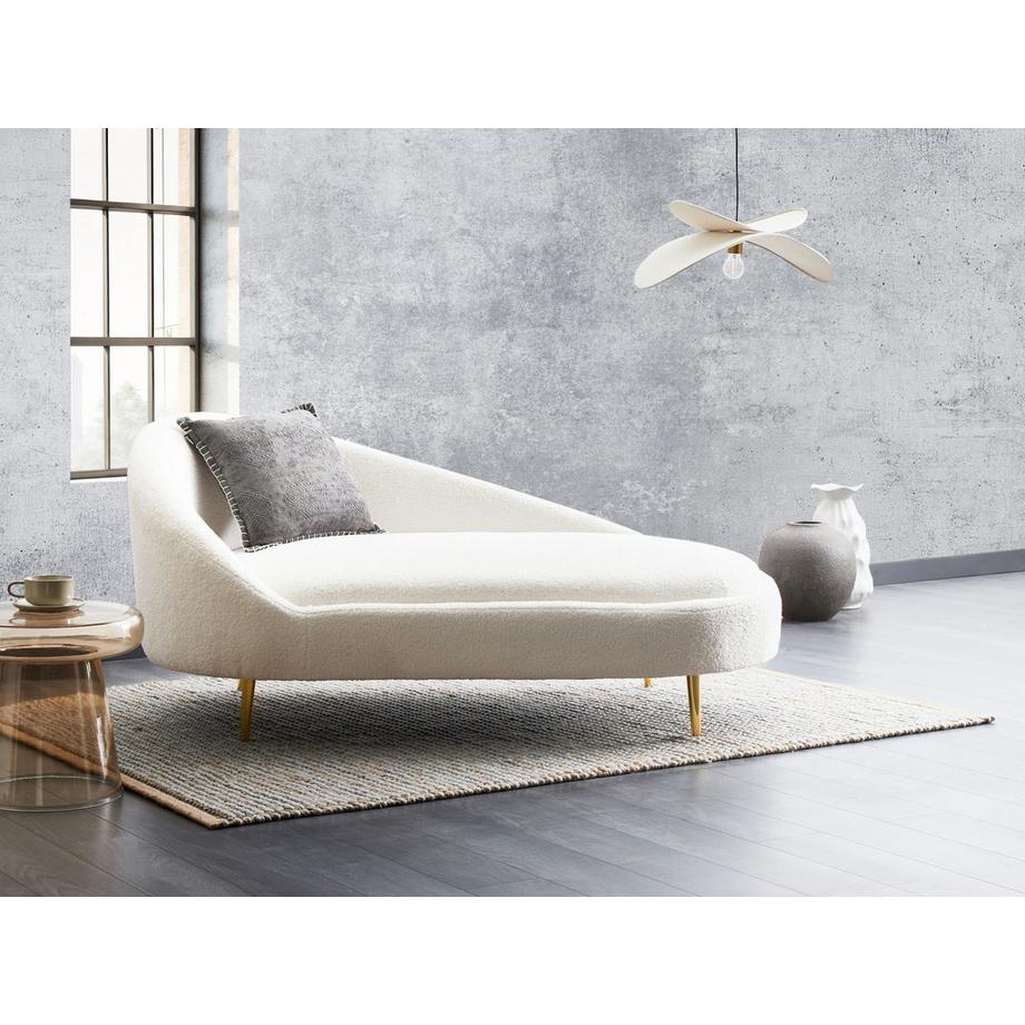Beliani Linksseitige Chaiselongue aus Bouclé Minimalistisch VALREAS  