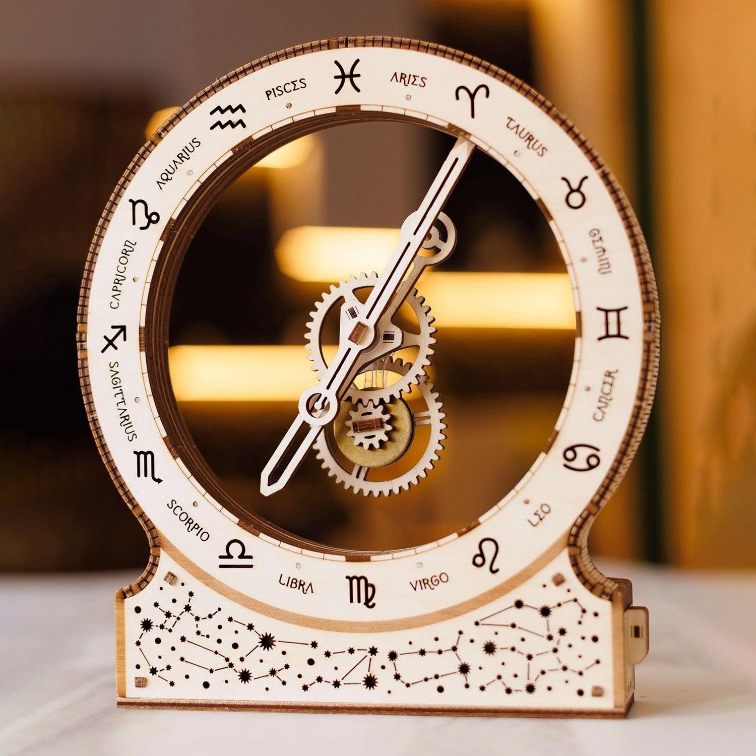Wood Trick  Kinetic Clock: Zodiac  Sternzeichen - 3D Holzbausatz (Elektrisch) 