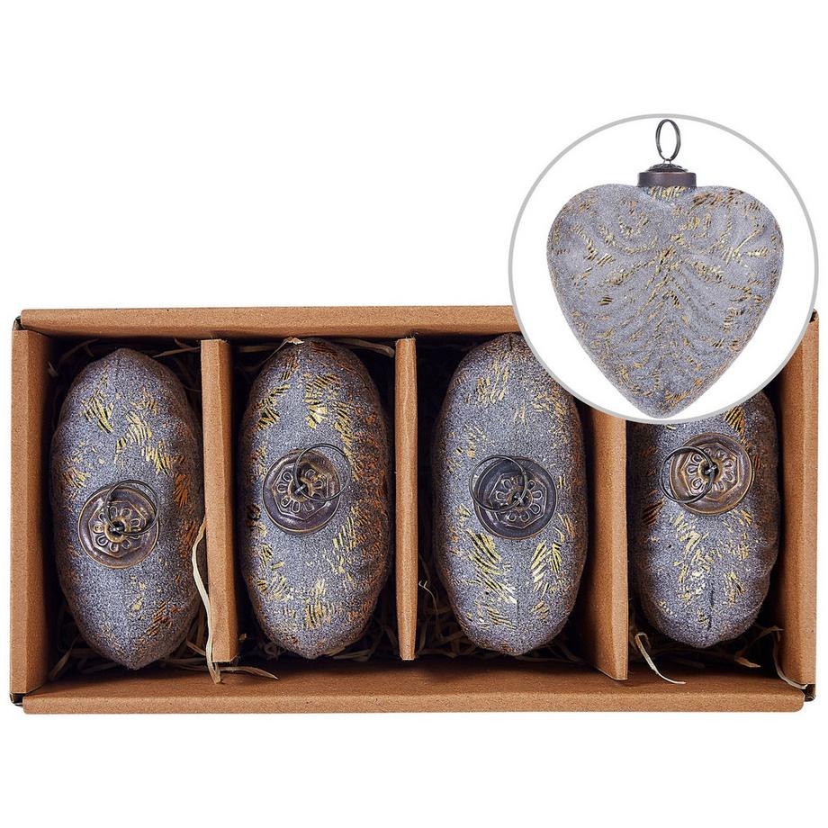Beliani  Weihnachtskugel 4er Set aus Glas  FERIABLE 