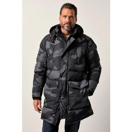 JP1880 Camouflage Stepp-Parka mit Kapuze und Taillen-Tunnelzug  