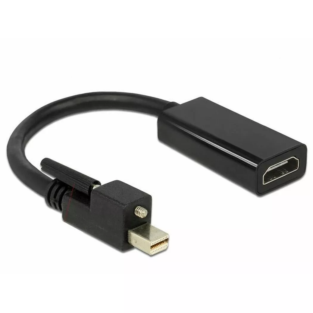 Delock Adapter mini DisplayPort 1.2 Stecker mit Schraube > HDMI Buchse