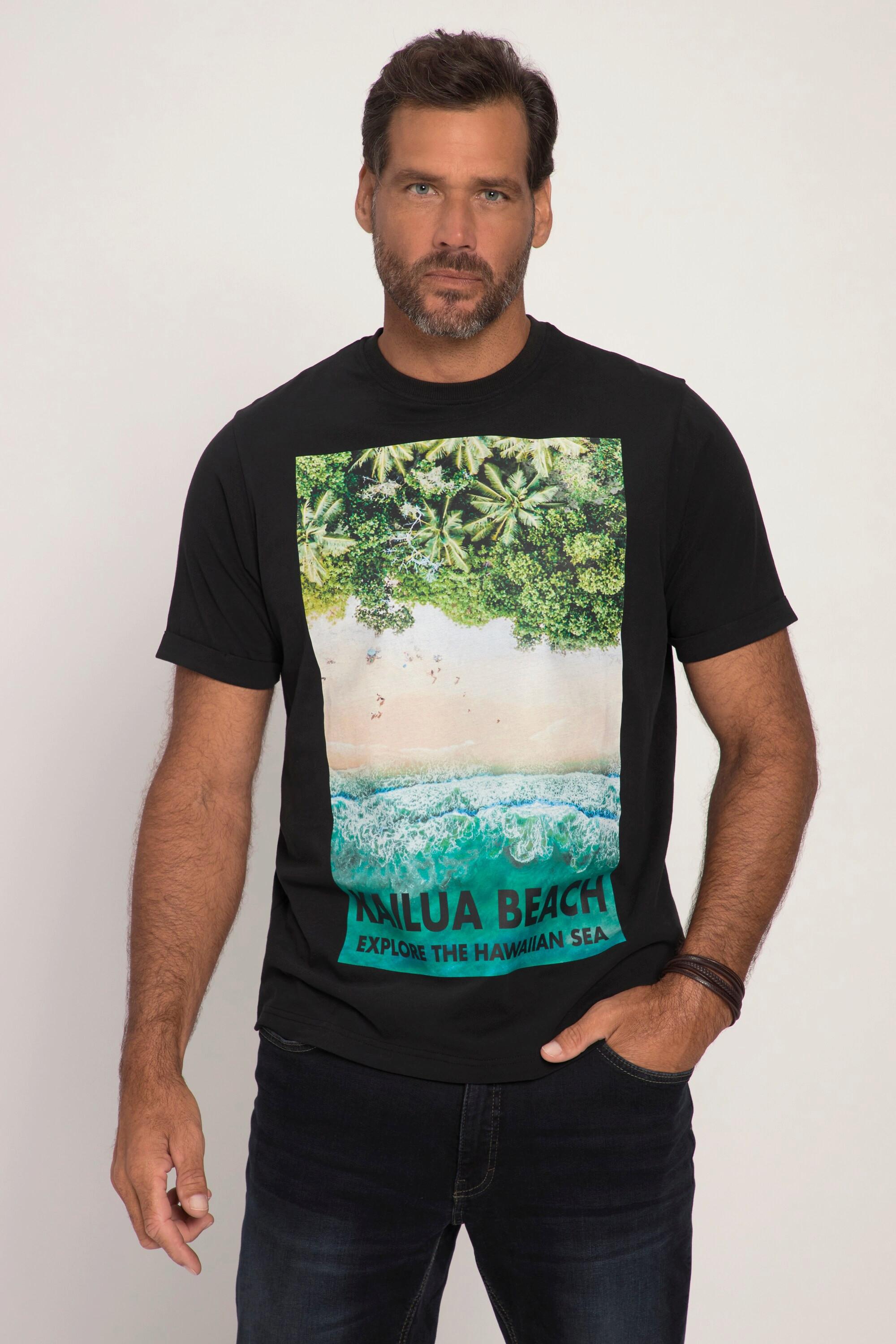 JP1880  T-Shirt, Halbarm, Foto Print, Rundhals 