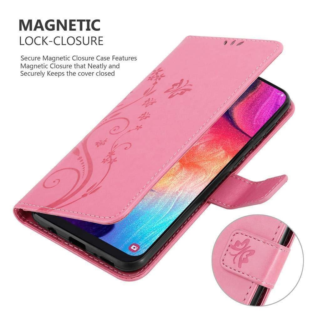 Cadorabo  Hülle für Samsung Galaxy A50 4G / A50s / A30s Blumen Design Magnetverschluss 