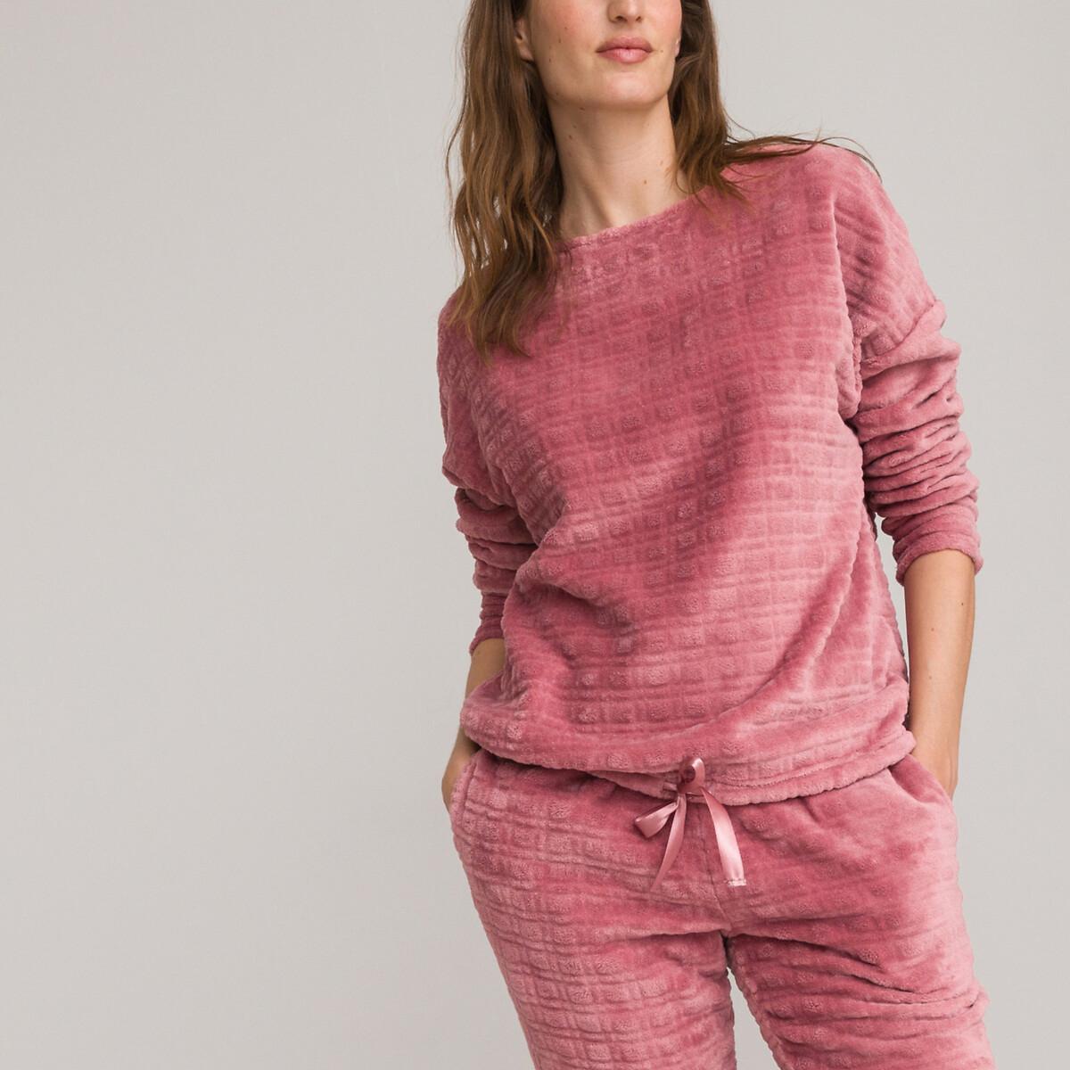 La Redoute Collections  Fleece-Pyjama mit langen Ärmeln 