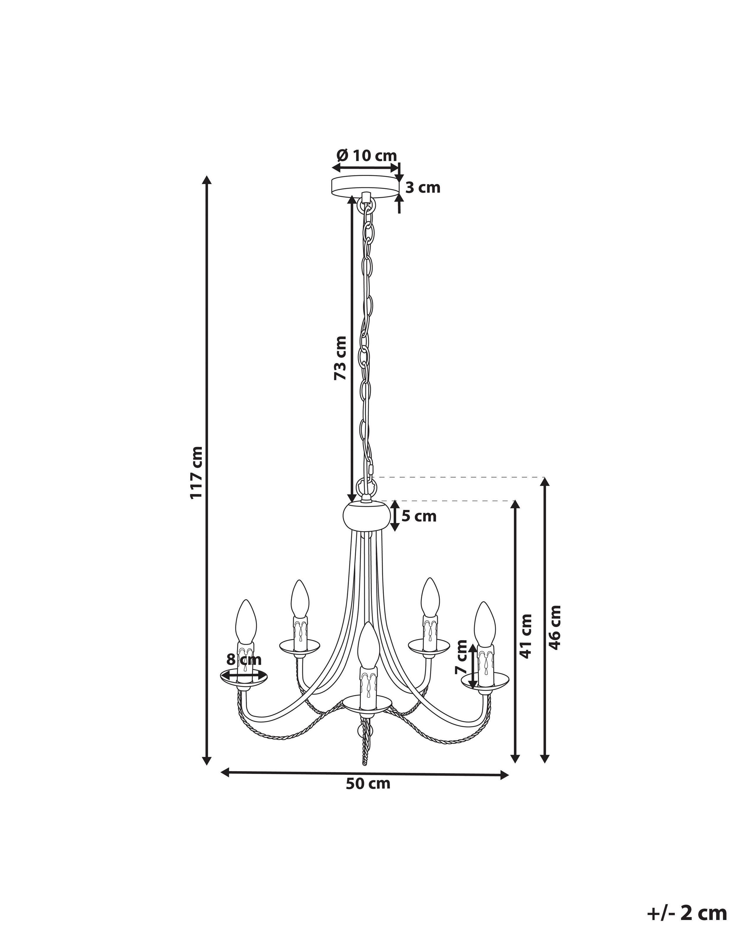 Beliani Lampe suspension en Métal Rétro DABUS  