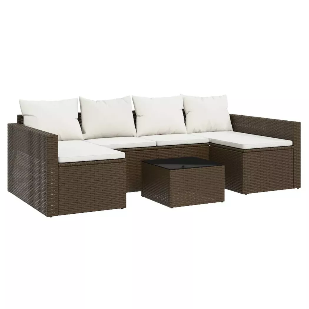 VidaXL - set salotto da giardino Polirattan, One Size, Marrone