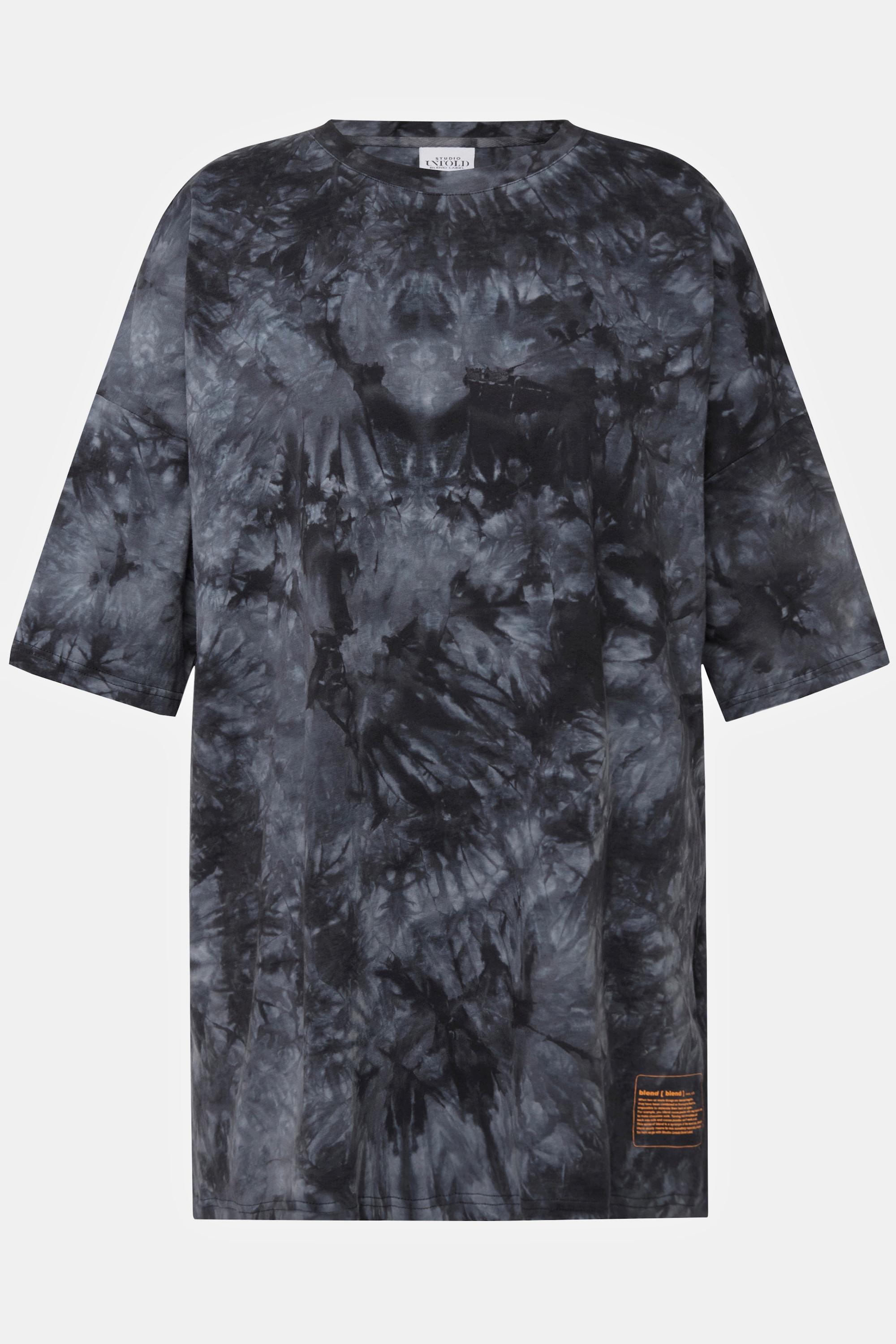 Studio Untold  Oversize-Shirt, Batik-Print, Rundhals, Halbarm, Unisex 