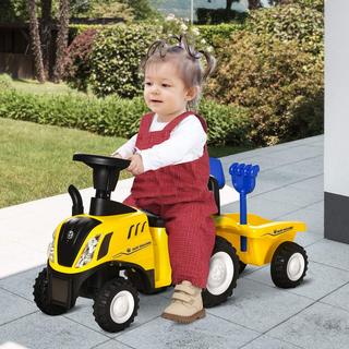 Northio  Voiture Porteuse Pour Enfants Avec Remorque, Voiture Pour Enfants, Tracteur, Véhicule Pour Enfants, Véhicule Porteur Avec Klaxon Pour Enfants De 2 Ans, Plastique, Métal, Jaune 
