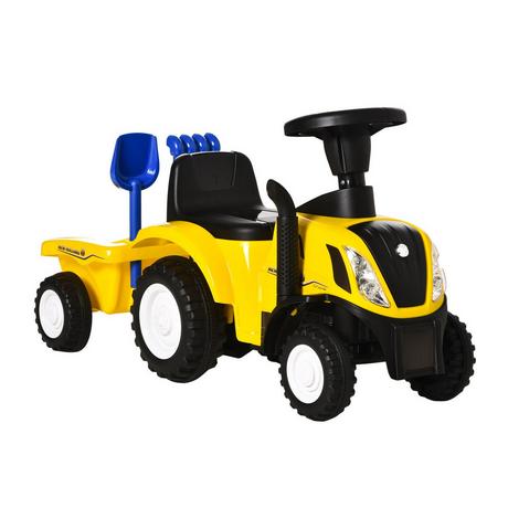 Northio  Voiture Porteuse Pour Enfants Avec Remorque, Voiture Pour Enfants, Tracteur, Véhicule Pour Enfants, Véhicule Porteur Avec Klaxon Pour Enfants De 2 Ans, Plastique, Métal, Jaune 