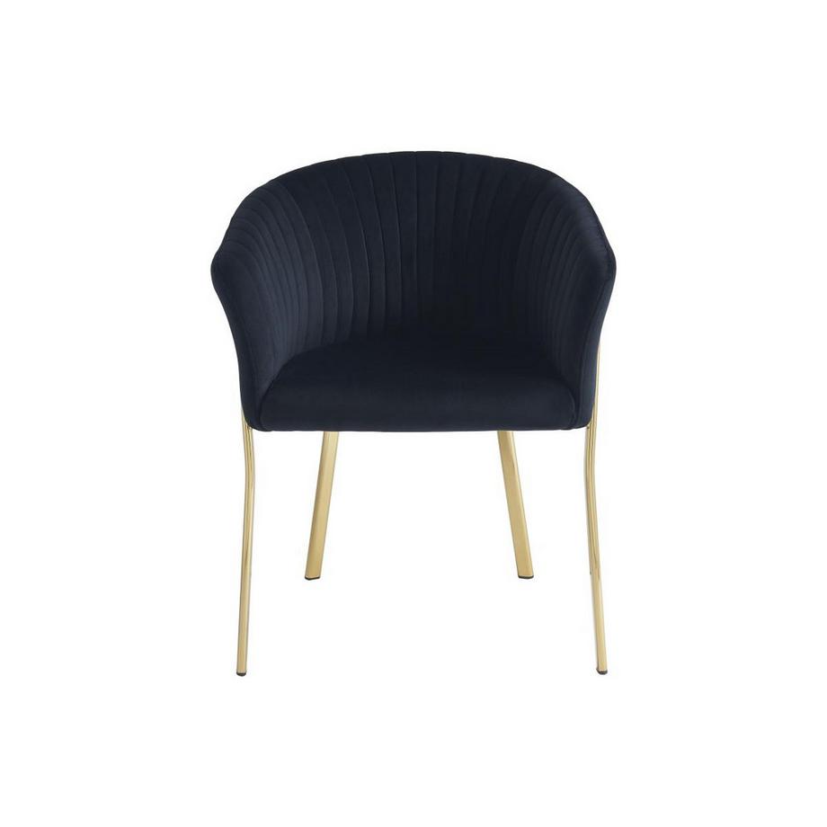 PASCAL MORABITO Lot de 2 chaises avec accoudoirs en velours et métal doré - Noir - ZAOVA de Pascal MORABITO  