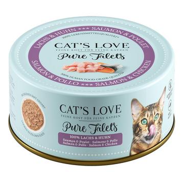CAT'S LOVE FILET Pur poulet & saumon 100g