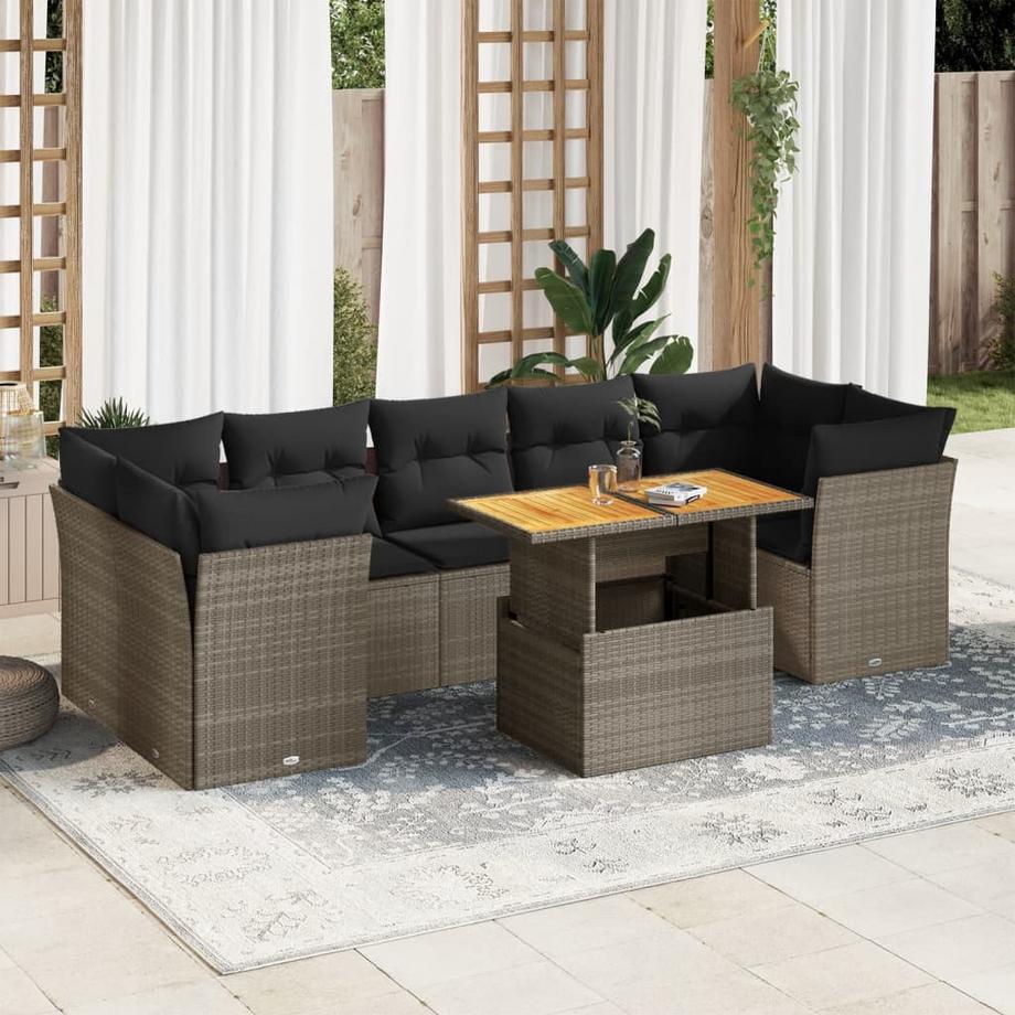 VidaXL set di divani da giardino Polirattan  