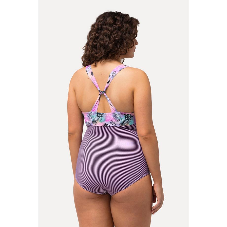 Ulla Popken Maillot de bain style cache-cœur aspect tour de cou bonnets souples  